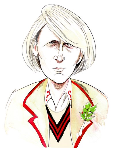 Peter Davison as Doctor Who in BBC television series of same name by Neale Osborne